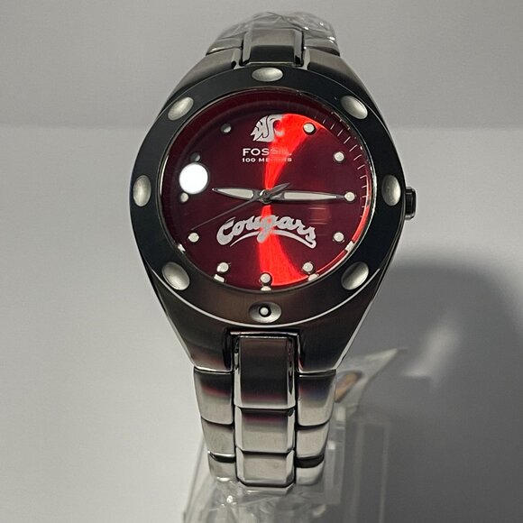 Washington State Cougars NCAA Stainless-Steel Watch by Fossil NEW (RARE) - Picture 1 of 8
